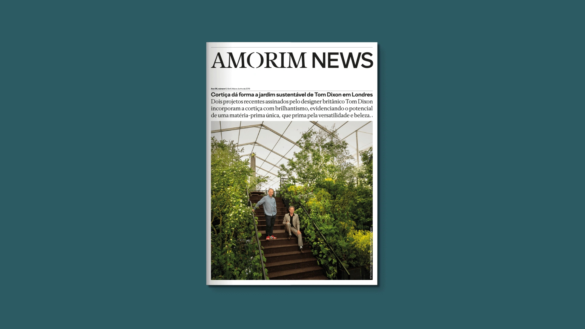 Image taken from the Amorim motion film, a mockup of a maganize cover called "Amorim News".