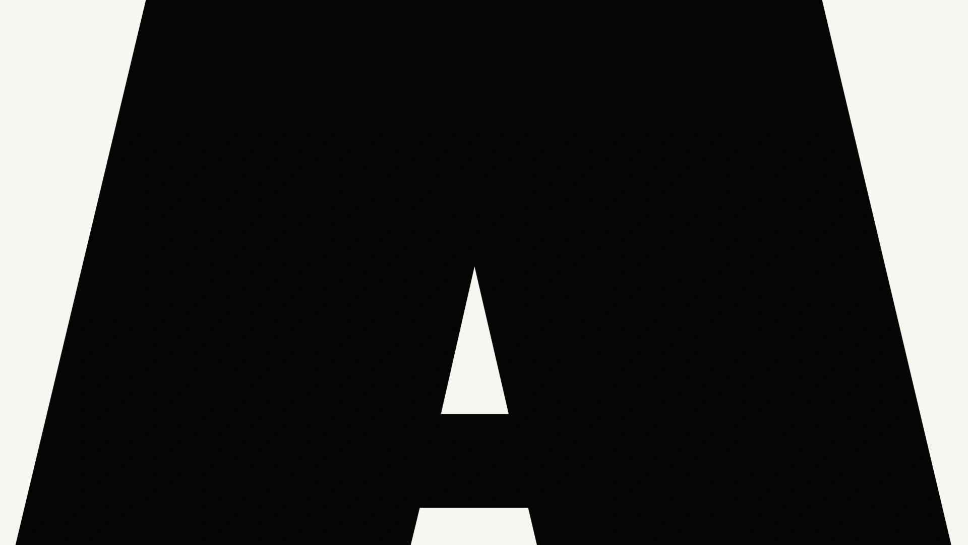 Image taken from the Cassandra title sequence. Graphic composition with a big letter A filling the screen.