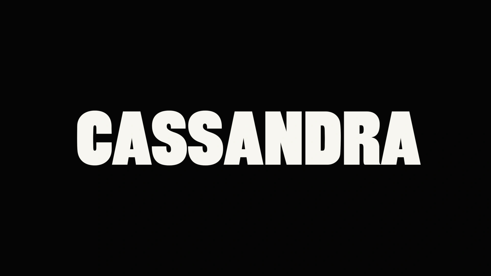 Image taken from the Cassandra title sequence. Graphic composition with the word Cassandra in the center.